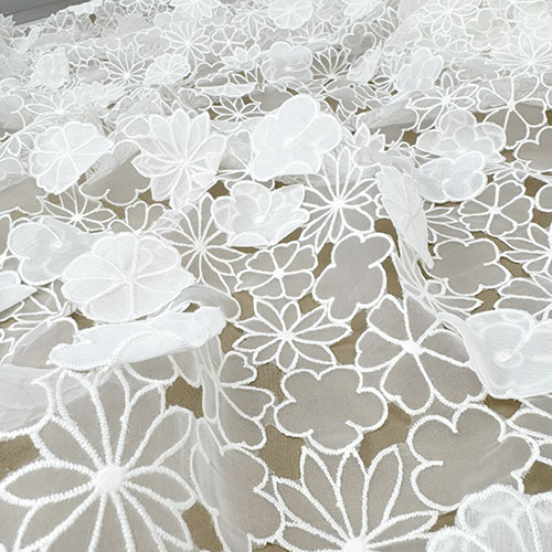 3D WEDDING ČIPKA ORGANZA (G2391) 130 CM 18071