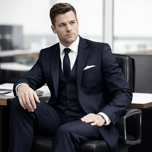 SUPER 100'S VUNENA TKANINA ZA ODIJELA - DARK BLUE 150 CM 26037-2004