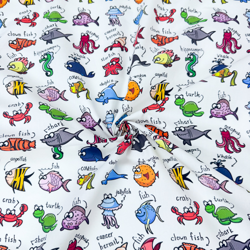PAMUČNO PLATNO DIGITAL PRINT 140 CM 18203-ANIMALS-DEL-MAR