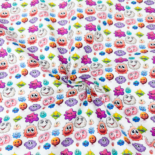 PAMUČNO PLATNO DIGITAL PRINT 140 CM 18203-BICHITOS-VIRUS - Slika 2