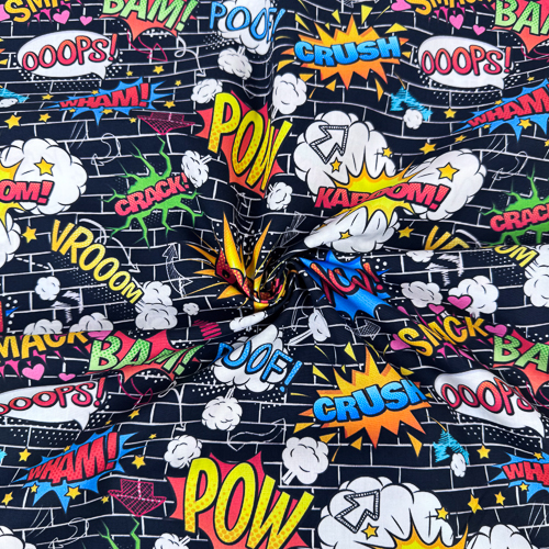 PAMUČNO PLATNO DIGITAL PRINT 140 CM 18203-GRAFFITTI-NEGRO