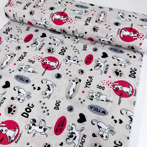 DEKOR LONETA PRINT 280 CM 15021-DOG-YOGA-ROJO