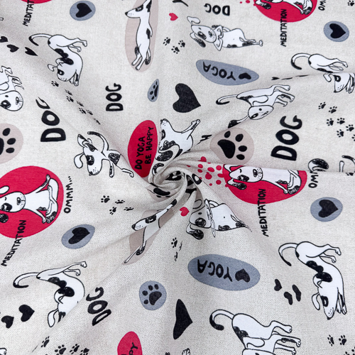 DEKOR LONETA PRINT 280 CM 15021-DOG-YOGA-ROJO - Slika 2