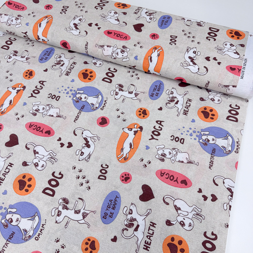 DEKOR LONETA PRINT 280 CM 15021-DOG-YOGA-LILA